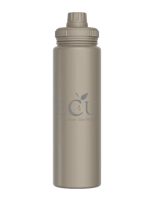 Liquid Life Grey Sport Bottle w/Education Credit Union shortened Logo