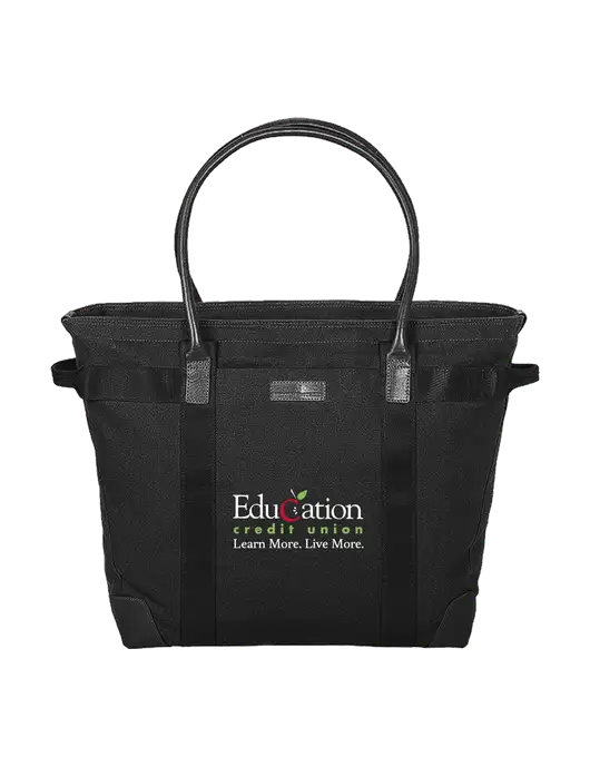 Brooks Brother Wells Black Laptop Tote w/Education Credit Union Logo