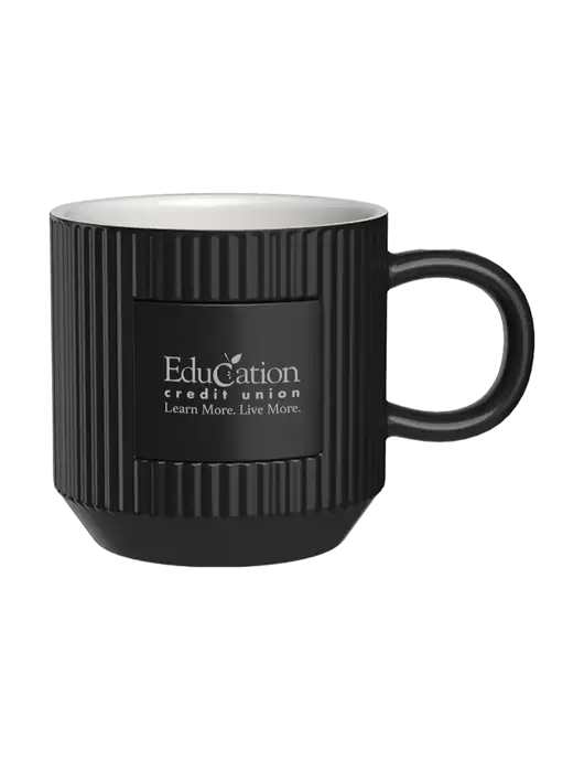 Daystarter 10 oz Black Mug w/Education Credit Union Logo