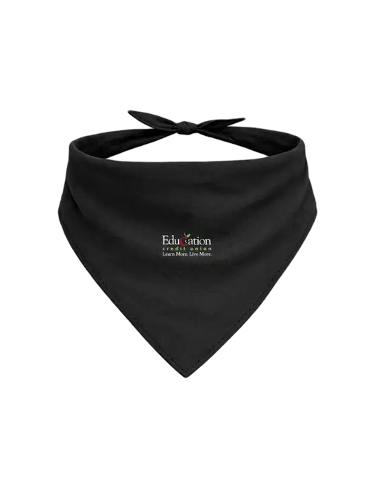 Black Pet Bandana Small w/Education Credit Union Logo