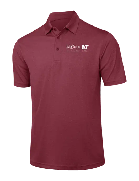 Cardinal Heather Contender Polo w/ECU/WT Logo