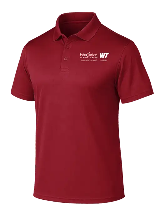 Wearever Performance Cardinal Pique Polo w/ECU/WT Logo