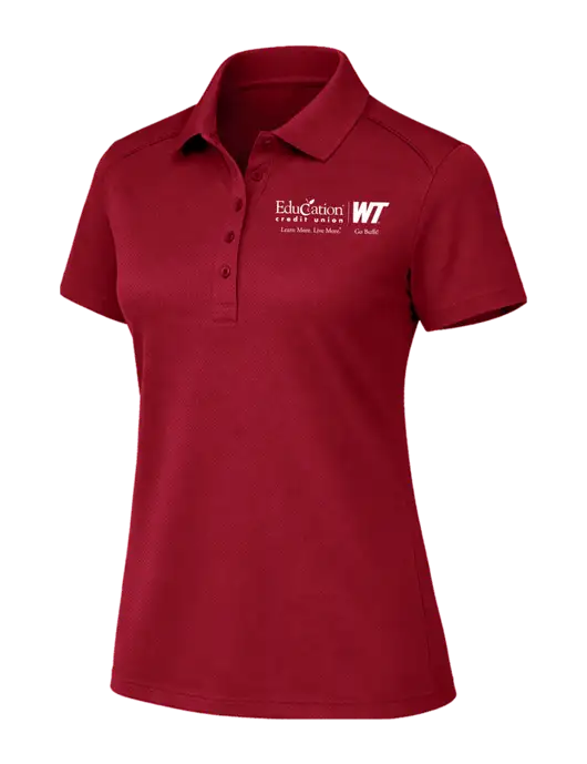 Womens Wearever Performance Cardinal Pique Polo w/ECU/WT Logo