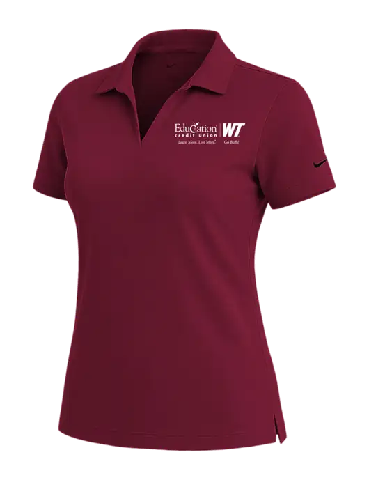 NIKE Cardinal Womens Dri-Fit Micro Pique Polo w/ECU/WT Logo