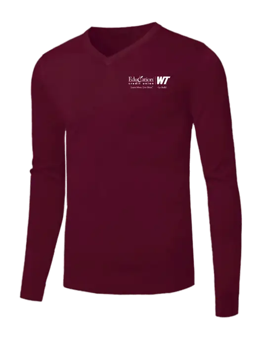 Brooks Brothers Cardinal Washable Merino V-Neck Sweater w/ECU/WT Logo