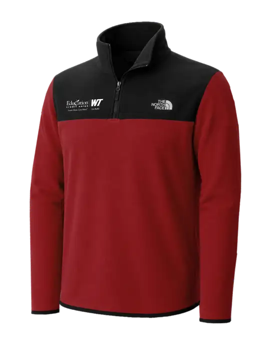 The North Face Cardinal/ Black Glacier 1/4-Zip Fleece w/ECU/WT Logo