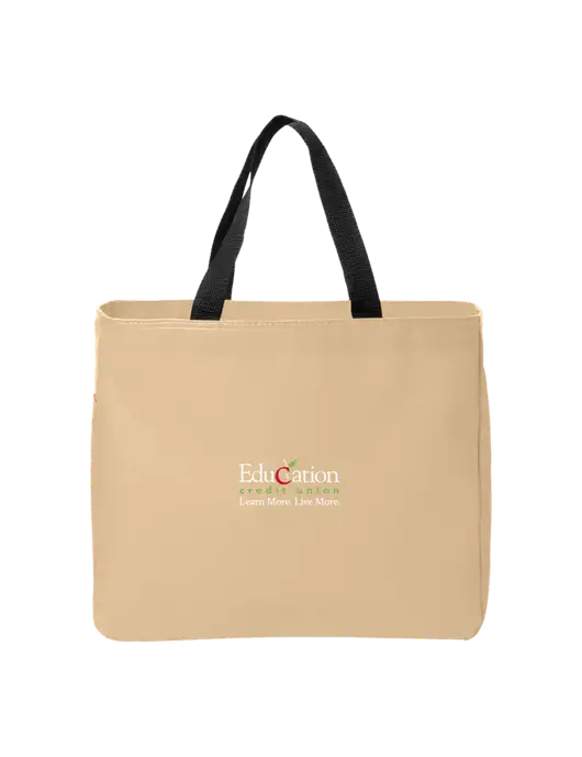Essential Dark Tan Tote w/Education Credit Union Logo