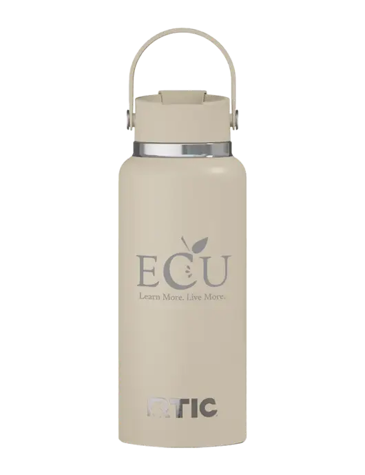 RTIC Outback 32 oz Tan Bottle w/Education Credit Union shortened Logo