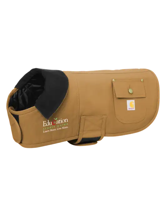 Carhartt Dog Dark Tan Chore Coat w/Education Credit Union Logo